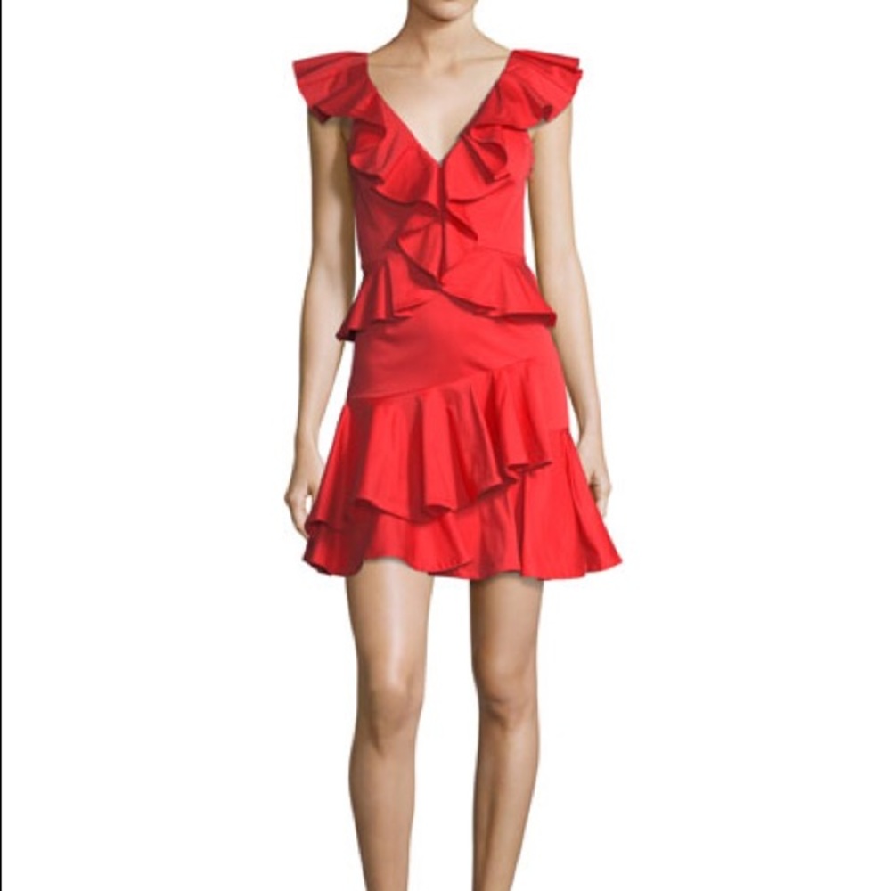 Rebecca Taylor Red Ruffle Dress